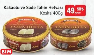 KOSKA KAKAOLU VE SADE TAHİN HELVASI KOSKA KAKAOLU VE SADE TAHİN HELVASI